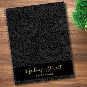 Black Floral Pattern Sketchbook Notitieboek