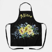 Black Floral persoonlijk Schort (Voorkant)