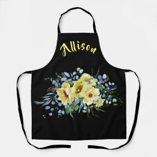 Black Floral persoonlijk  Schort