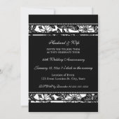 Black Floral Photo 25th Jubileum Invitation Kaart (Achterkant)