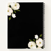 Black Floral Photo Memorial Guest Book Notitieboek (Achterkant)