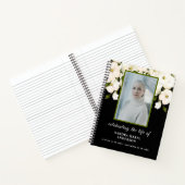 Black Floral Photo Memorial Guest Book Notitieboek (Binnen)