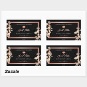 Black Floral Product Packaging Labels Roos Gold (Vel)