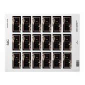 Black Floral Product Packaging Labels Roos Gold (Full Sheet)