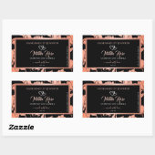 Black Floral Product Packaging Labels Roos Gold (Vel)