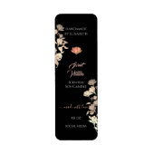 Black Floral Roos Gold Product Packaging Labels & (Voorkant)