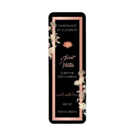Black Floral Roos Gold Product Packaging Labels &