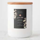 Black Floral Roos Gold Product Packaging Labels & Voedselcontainer Etiket (Voorkant)