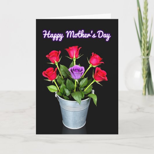 Black Floral Roses Special Card Kaart (Voorkant)
