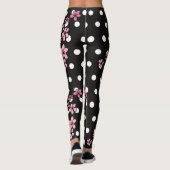 Black Floral Rozen White Gold Stippen Chic Leggings (Achterkant)