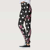 Black Floral Rozen White Gold Stippen Chic Leggings (Links)