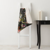 Black Floral Sherpa Blanket Sherpa Deken (In situ)