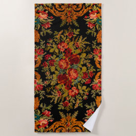 Black Floral Strandlaken
