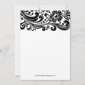 Black Floral Swirl Bridal Shower Innodiging Formel Kaart (Achterkant)