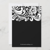 Black Floral Swirl Bridal Shower Innodiging Formel Kaart (Achterkant)
