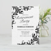 Black Floral Swirls Kaart (Staand voorkant)