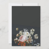 Black Floral Sympathy Memorial Dank u wel kaart (Achterkant)