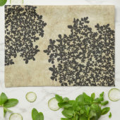 Black Floral Theedoek (Gevouwen)