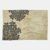 Black Floral Theedoek (Horizontaal)