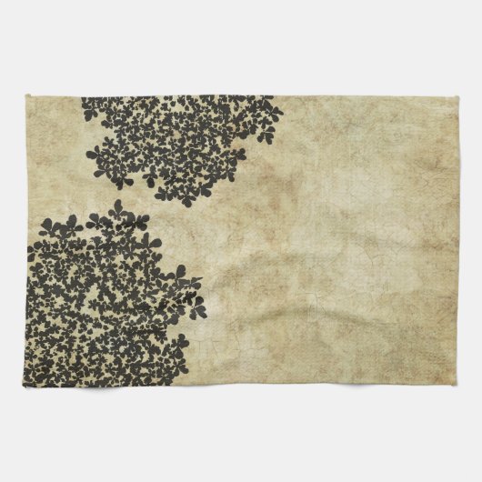 Black Floral  Theedoek (Horizontaal)