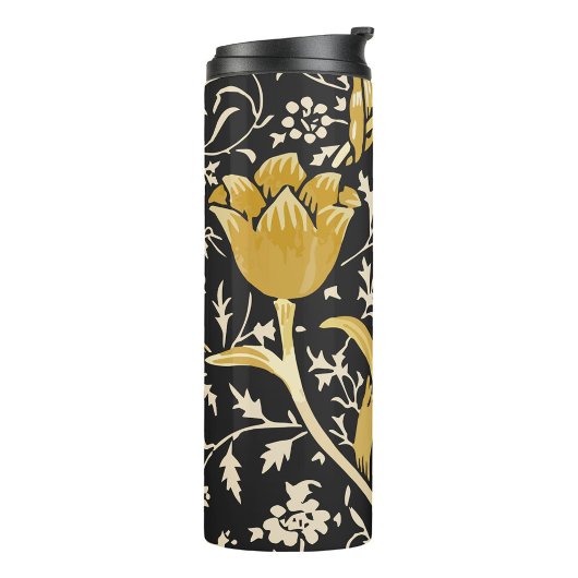 Black Floral Thermosbeker