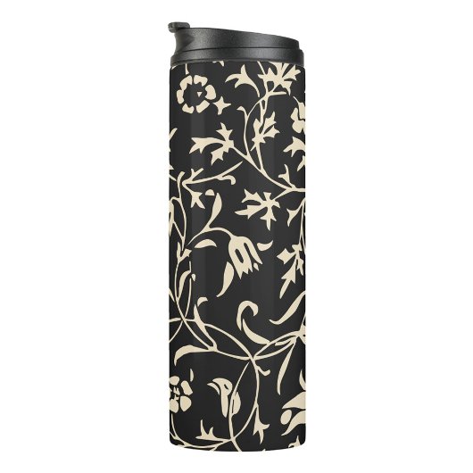 Black Floral Thermosbeker