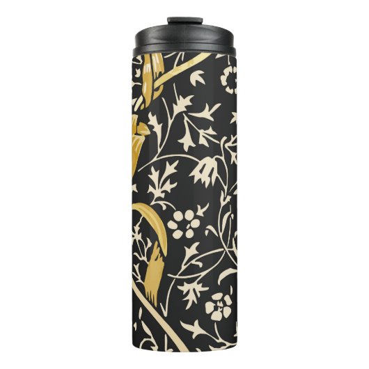 Black Floral Thermosbeker (Voorkant)