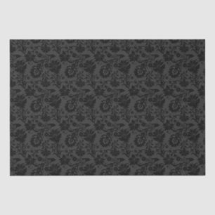 Black Floral Tissuepapier