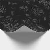 Black Floral Toile op zwart Cadeaupapier (Hoek)