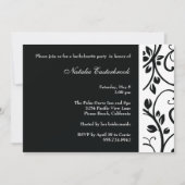 Black Floral Vine Bachelorette Kaart (Voorkant)