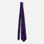 Black Floral Vine Wedding Gothic Paars Stropdas (Achterkant)