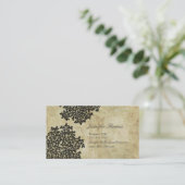 Black Floral  Visitekaartje (Staand voorkant)