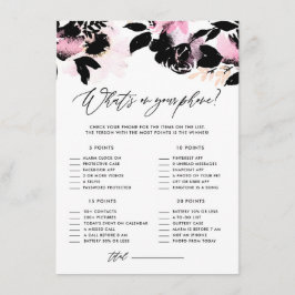 Black Floral Wat is er op je Vrijgezellenfeest? Informatiekaartje