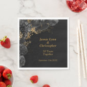 Black Floral Wedding Jubileum Napkins Servet (Insitu)