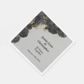 Black Floral Wedding Jubileum Napkins Servet (Hoek)
