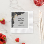 Black Floral Wedding Jubileum Napkins Servet (Insitu)