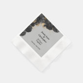 Black Floral Wedding Jubileum Napkins Servet (Hoek)
