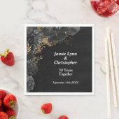 Black Floral Wedding Jubileum Napkins Servet (Insitu)