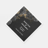 Black Floral Wedding Jubileum Napkins Servet (Hoek)