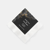 Black Floral Wedding Jubileum Napkins Servet (Hoek)