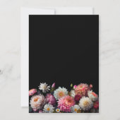 Black Floral Wedding Kaart (Achterkant)