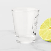 Black Floral Wreath Personalized Wedding Date Shot Glas (Links)