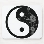 Black Floral Yin Yang Muismat (Voorkant)