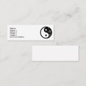 Black Floral Yin Yang Profielkaart Mini Visitekaartje (Voorkant / Achterkant)