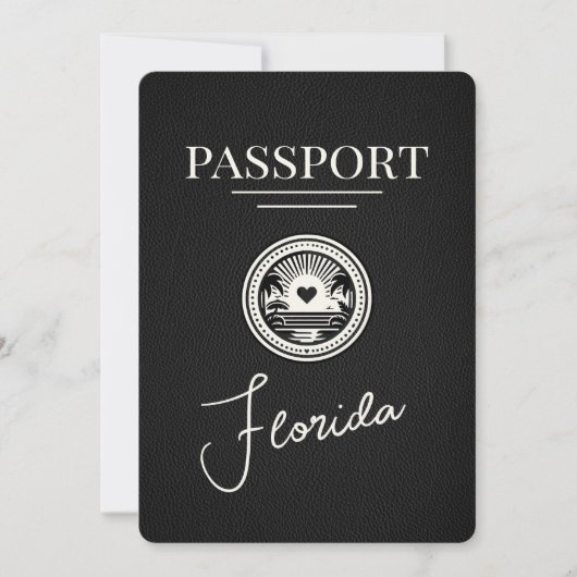 Black Florida Passport Bewaar de datum Save The Date (Voorkant)