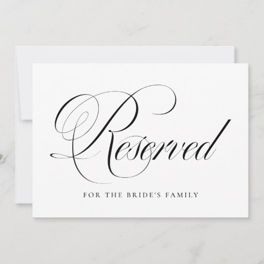 Black Flourish Script Gereserveerde bruiloft (Voorkant)