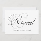 Black Flourish Script Gereserveerde bruiloft (Achterkant)