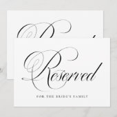 Black Flourish Script Gereserveerde bruiloft (Voorkant / Achterkant)