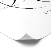 Black Flourish Script Gereserveerde bruiloft Poster (Hoek)