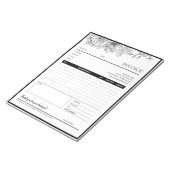 Black Flower Border Zakelijke factuur Sjabloon Notitieblok (Schuin)